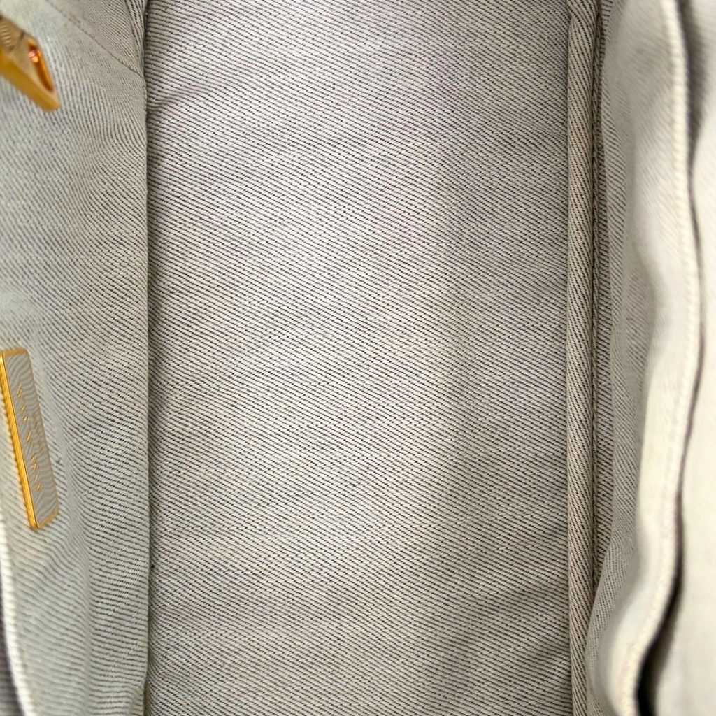 Canapa Tote Bag Grey Demin Canvas Gold Hardware