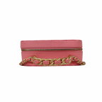 Vanity Top Handle Salmon Pink Lambskin Leather Gold Hardware Microchip