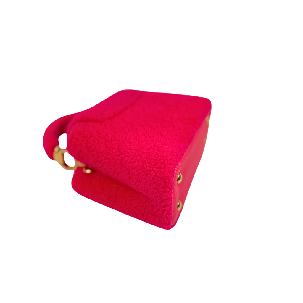 Capucines BB Pink Soft Merino Shearling Gold Hardware