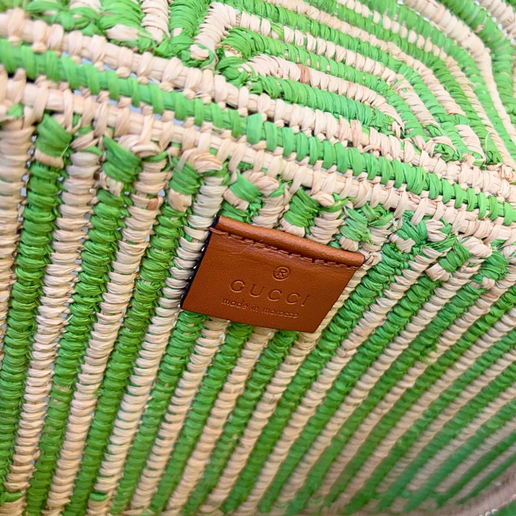 Limited Edition GG Marmont Medium Raffia Woven Gold Hardware