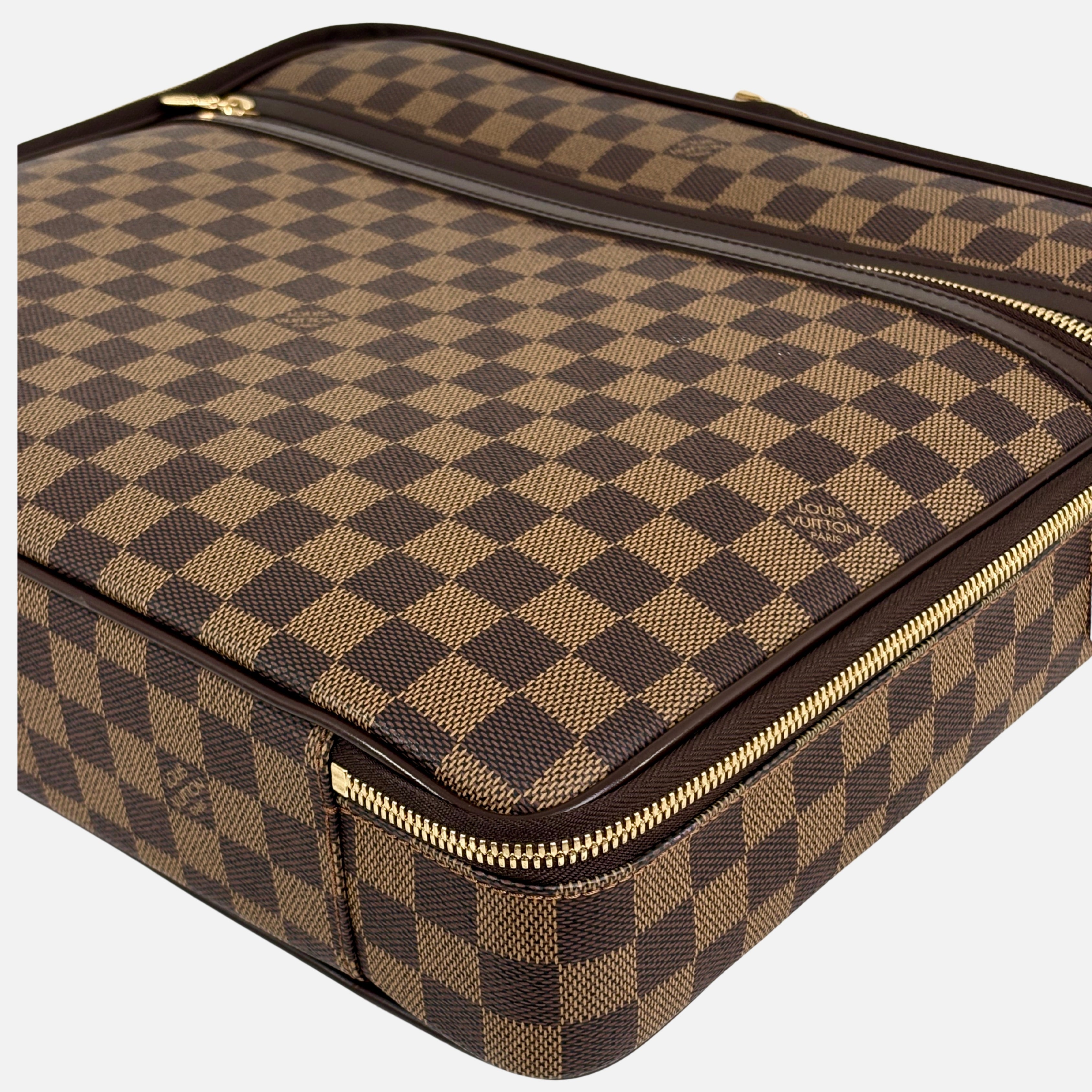 Sabana Case Bag Damier Ebene Leather Gold Hardware