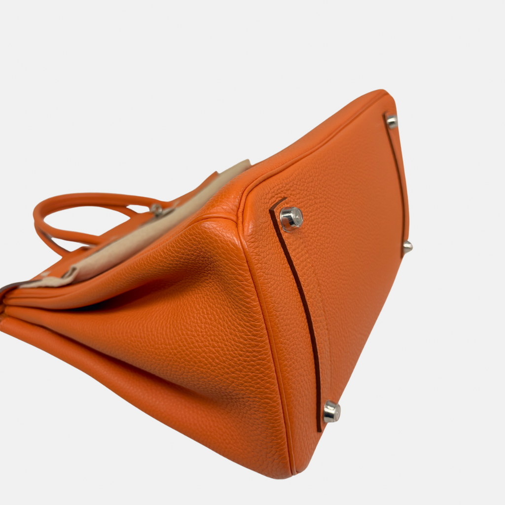 Birkin 35 Orange Togo Palladium Hardware Square N
