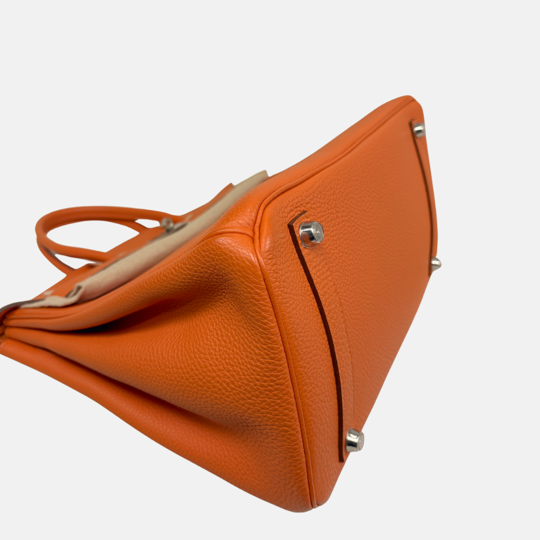 Birkin 35 Orange Togo Palladium Hardware Square N