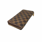 Zippy Wallet Damier Ebene Canvas Gold Hardware