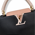 Capucines Black Taurillon Beige Handle Gold Hardware