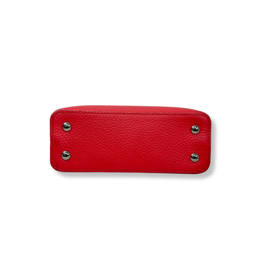 Taurillon Capucines Mini Bag Coral & Light Blue Colorway