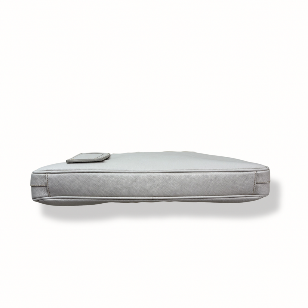 Saffiano Travel Galleria Briefcase/Laptop Bag White