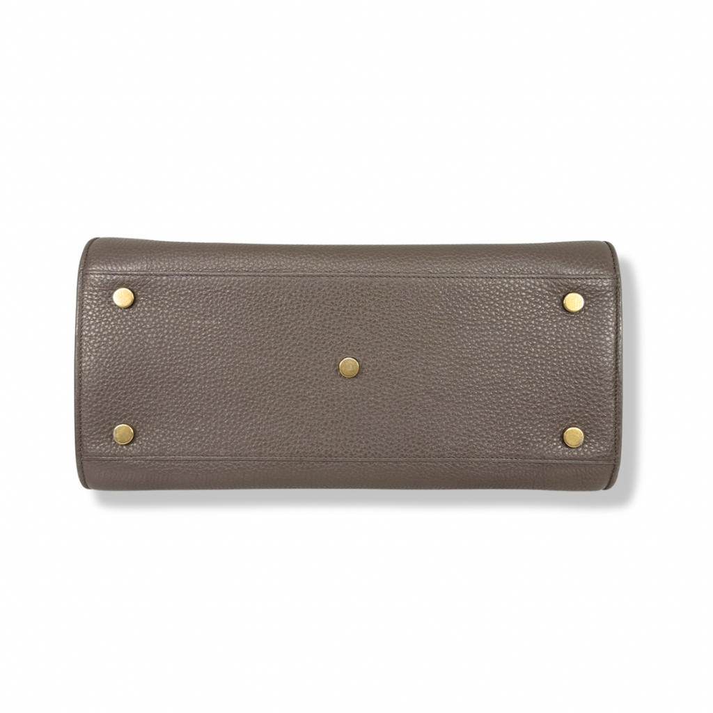 Sac De Jour Grey Grained Calfskin Leather