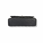 Classic Double Flap Medium Black Lambskin Leather Silver Hardware