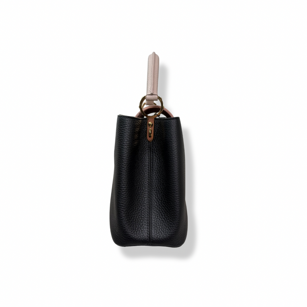 Capucines Black Taurillon Beige Handle Gold Hardware