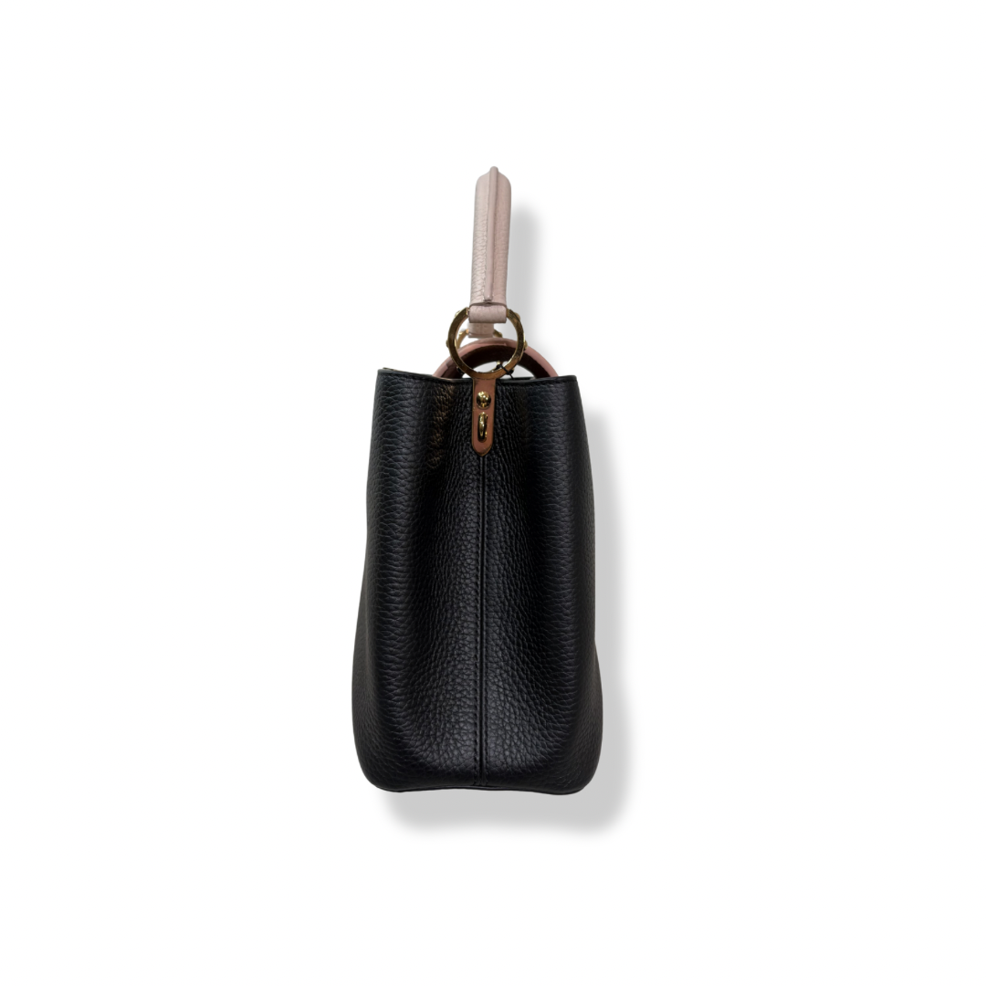 Capucines Black Taurillon Beige Handle Gold Hardware