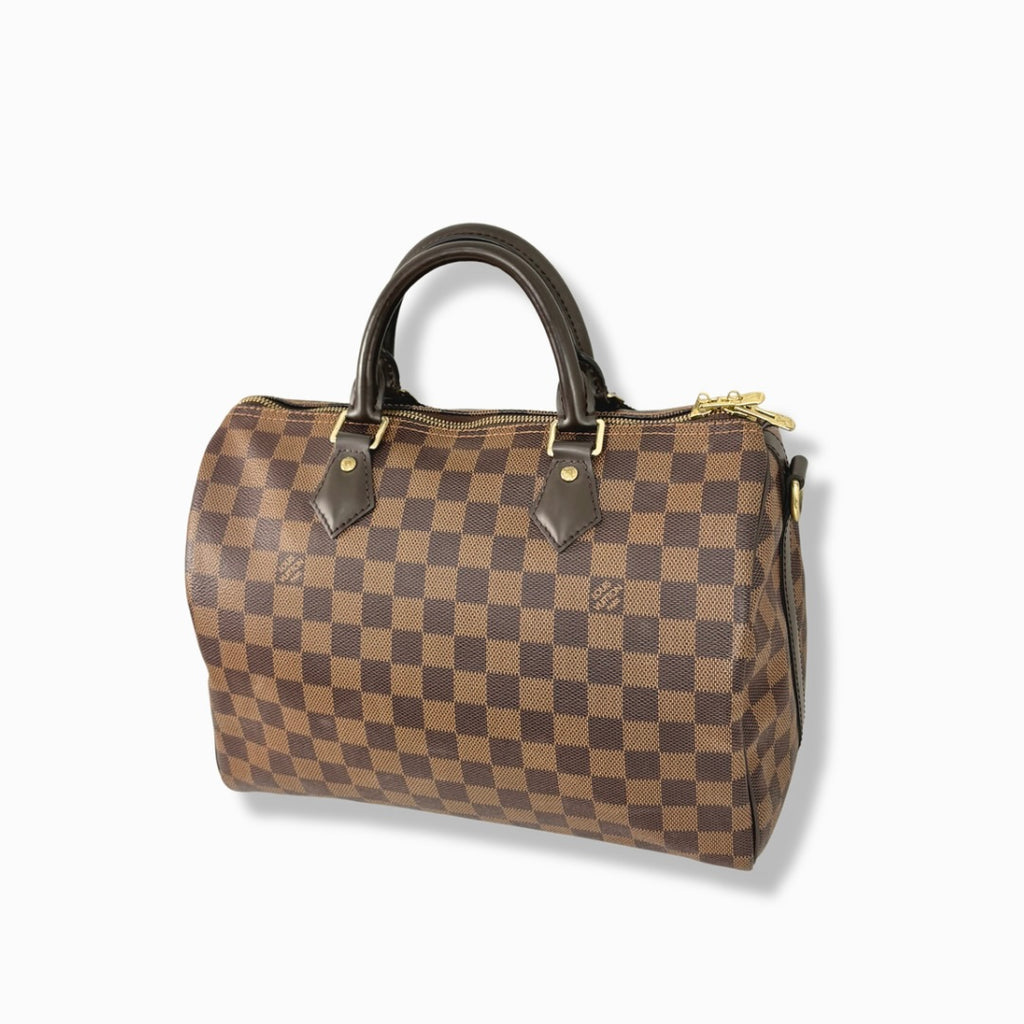 Speedy Bandoulière 30 Damier Ebene Leather Gold Hardware