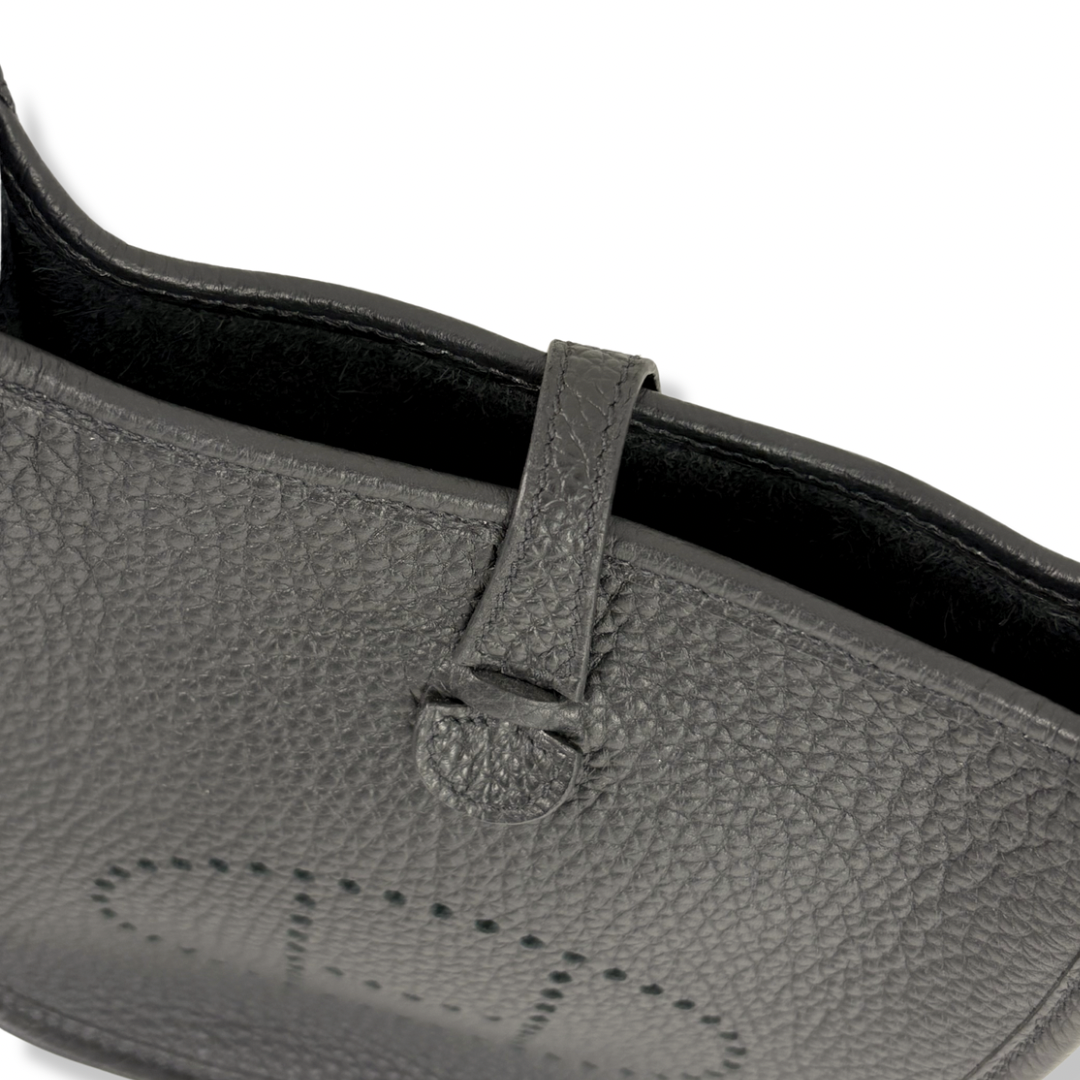 Hermès Mini Evelyne 16 TPM Black Taurillon Clemence Leather Gold Hardware