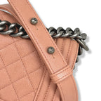 Boy Flap Blush Pink Caviar Leather Silver-Tone Hardware