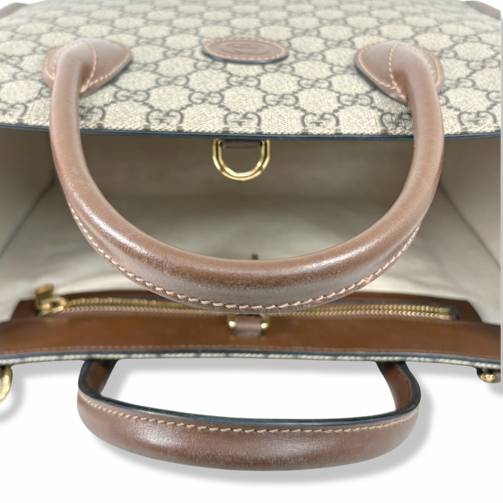 GG Supreme Canvas Small Tote Bag Beige & Ebony