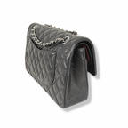 Classic Double Flap Medium Black Lambskin Leather Silver Hardware