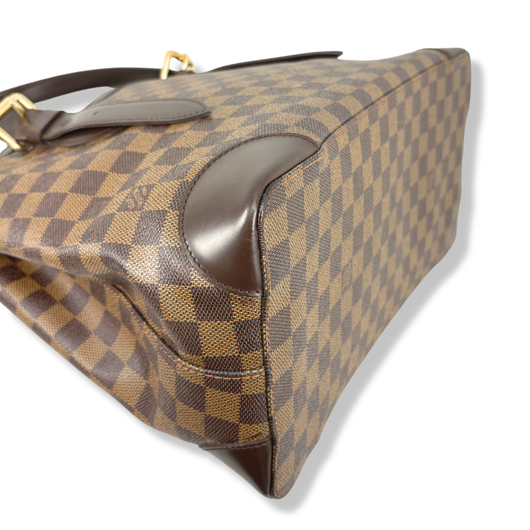 Hampstead MM Damier Ebene Leather Gold Hardware