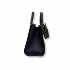 City Steamer Mini Navy Taurillon Leather Python Skin Trim