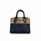 City Steamer Mini Navy Taurillon Leather Python Skin Trim