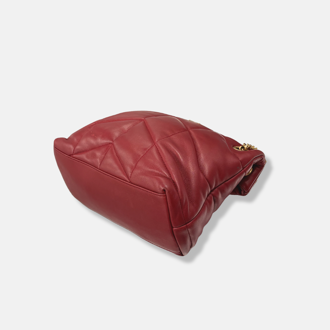 Loulou Puffer Small Red Lambskin Leather Gold Hardware