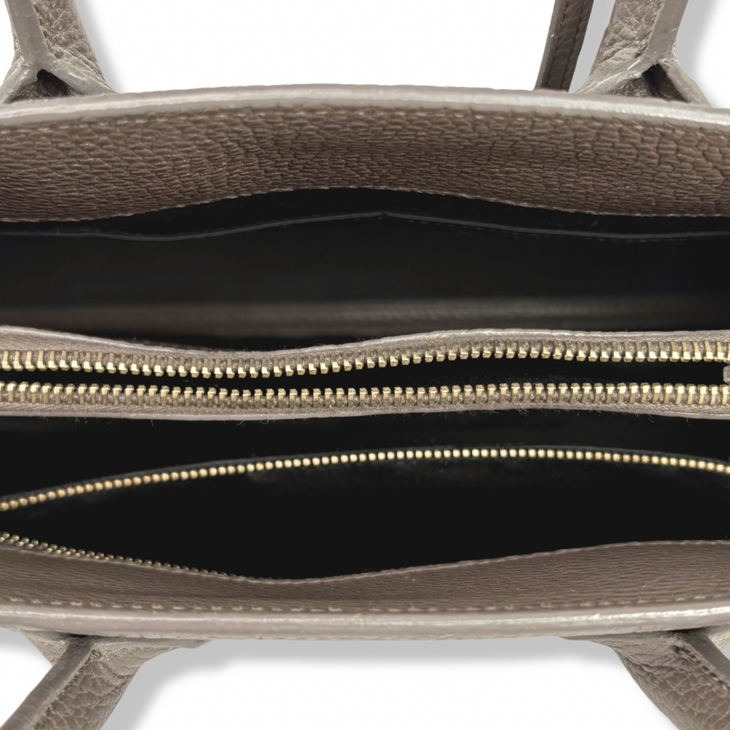 Sac De Jour Grey Grained Calfskin Leather
