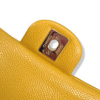 Classic Double Flap Medium Mustard Caviar Leather Gold Hardware