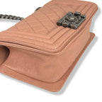 Boy Flap Blush Pink Caviar Leather Silver-Tone Hardware