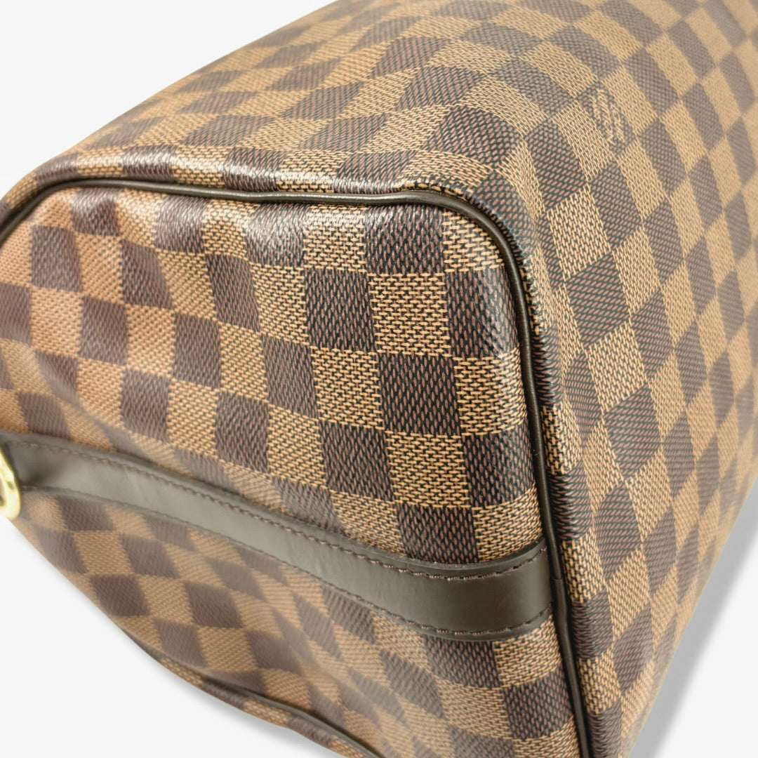 Speedy Bandoulière 30 Damier Ebene Leather Gold Hardware
