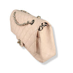 Classic Double Flap Medium Sakura Pink Caviar Leather Silver Hardware Series 19