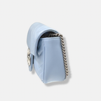 GG Marmont Mini Light Blue Palladium-Tone Hardware