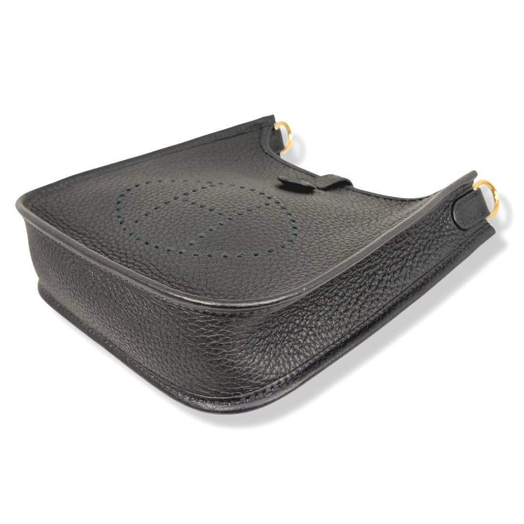 Hermès Mini Evelyne 16 TPM Black Taurillon Clemence Leather Gold Hardware