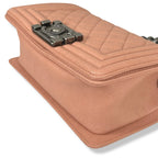 Boy Flap Blush Pink Caviar Leather Silver-Tone Hardware