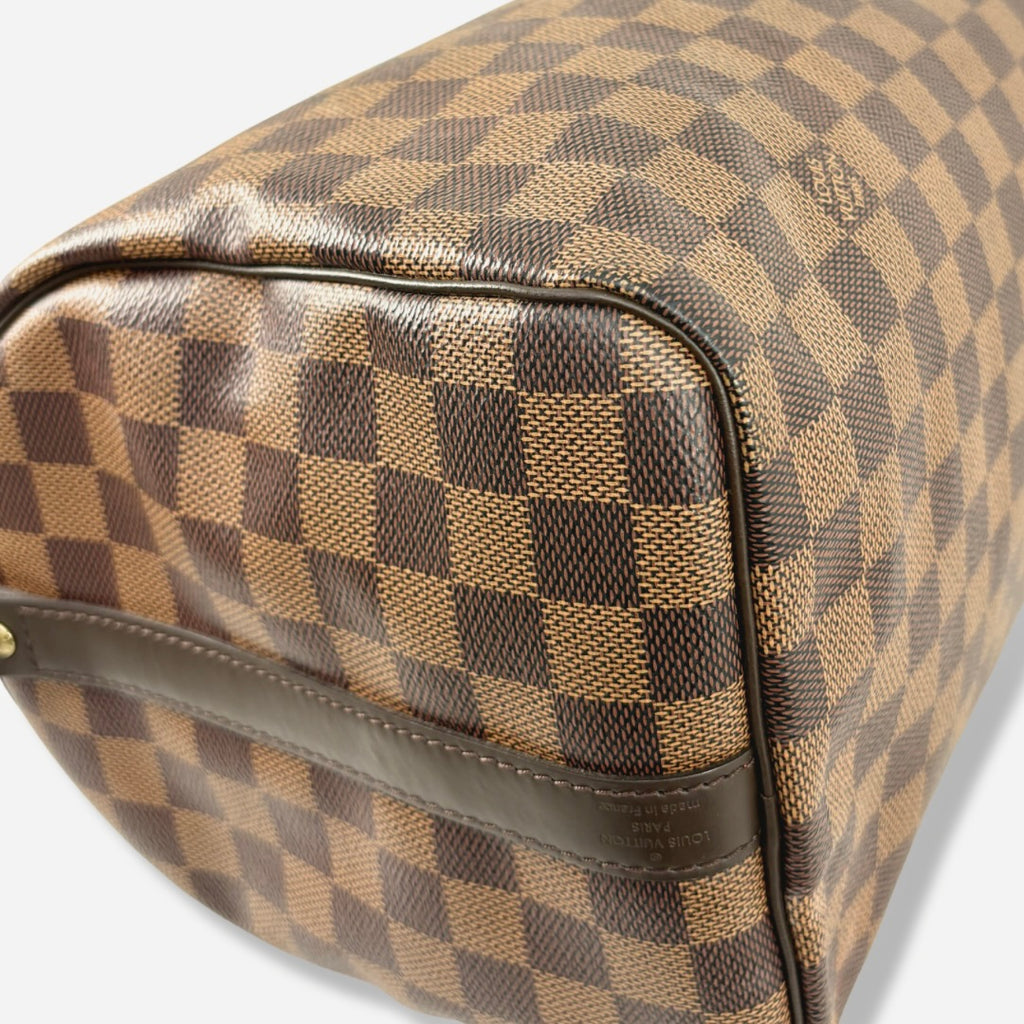 Speedy Bandoulière 30 Damier Ebene Leather Gold Hardware