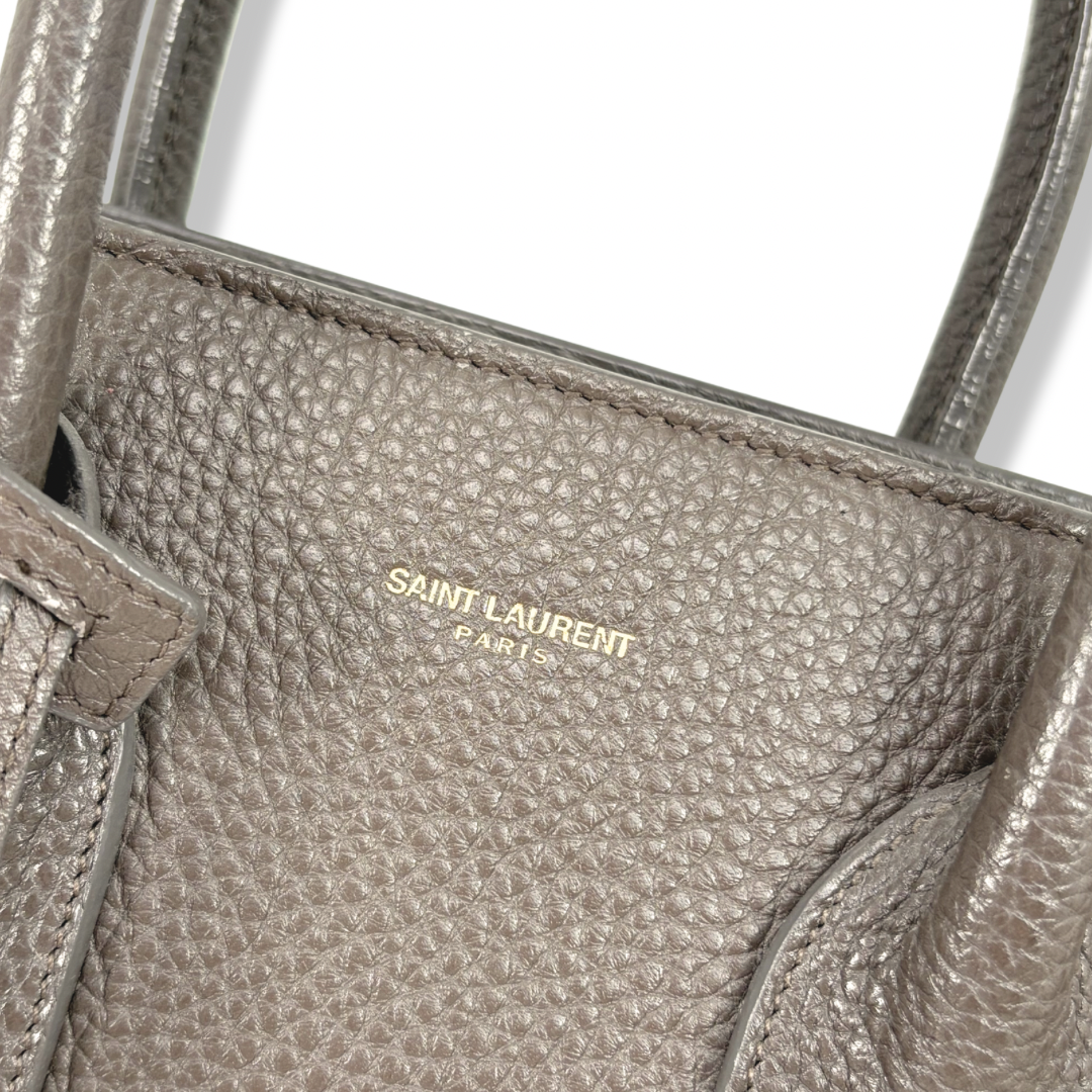 Sac De Jour Grey Grained Calfskin Leather