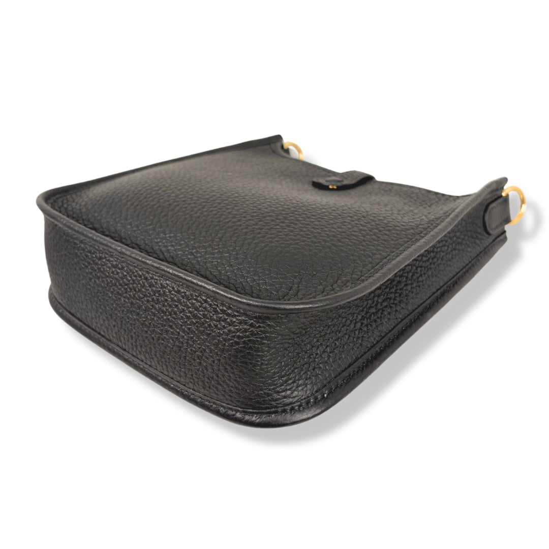 Hermès Mini Evelyne 16 TPM Black Taurillon Clemence Leather Gold Hardware