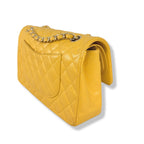 Classic Double Flap Medium Mustard Caviar Leather Gold Hardware