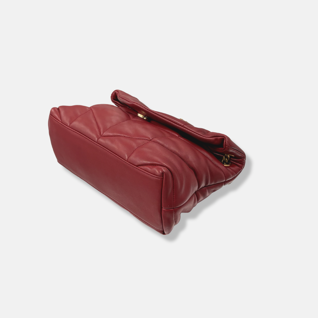 Loulou Puffer Small Red Lambskin Leather Gold Hardware