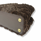 Capucines BB Brown Quilted Fur Gold Hardware