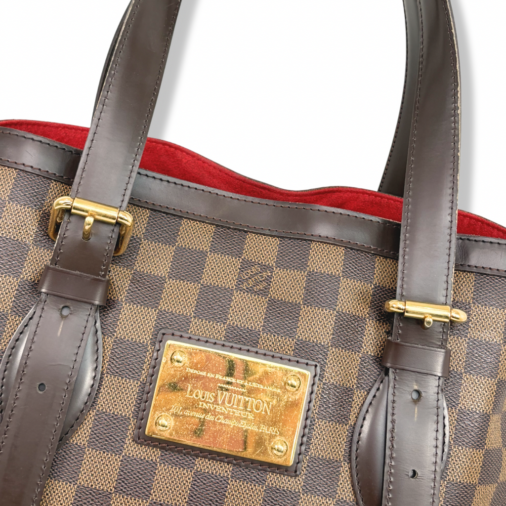 Hampstead MM Damier Ebene Leather Gold Hardware