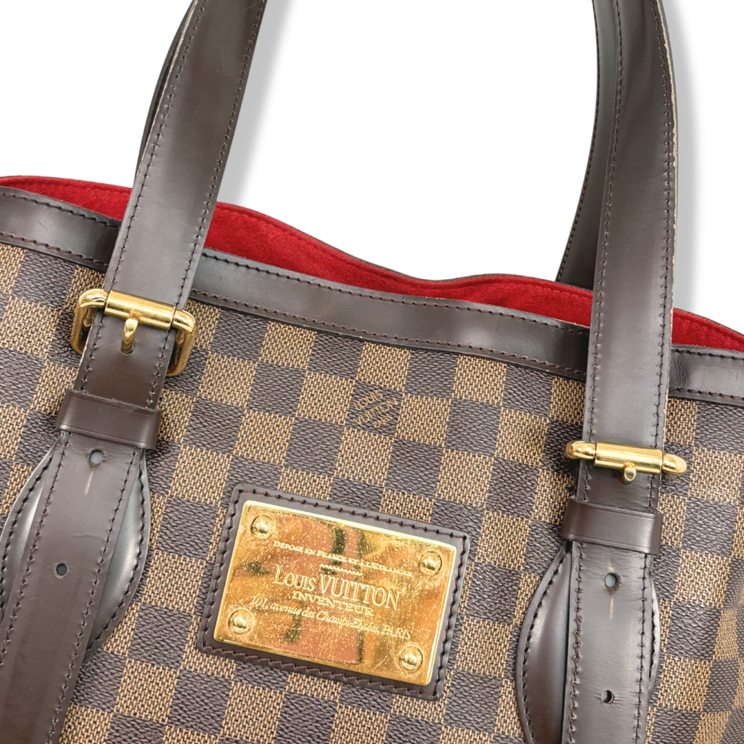 Hampstead MM Damier Ebene Leather Gold Hardware
