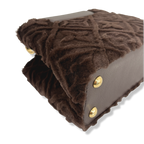 Capucines BB Brown Quilted Fur Gold Hardware