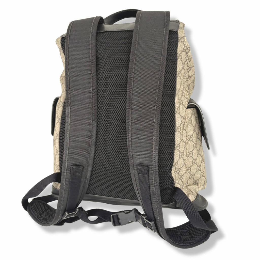 Backpack GG Supreme Monogram Beige & Black Leather Trim