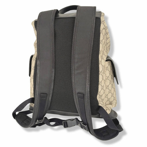 Backpack GG Supreme Monogram Beige & Black Leather Trim