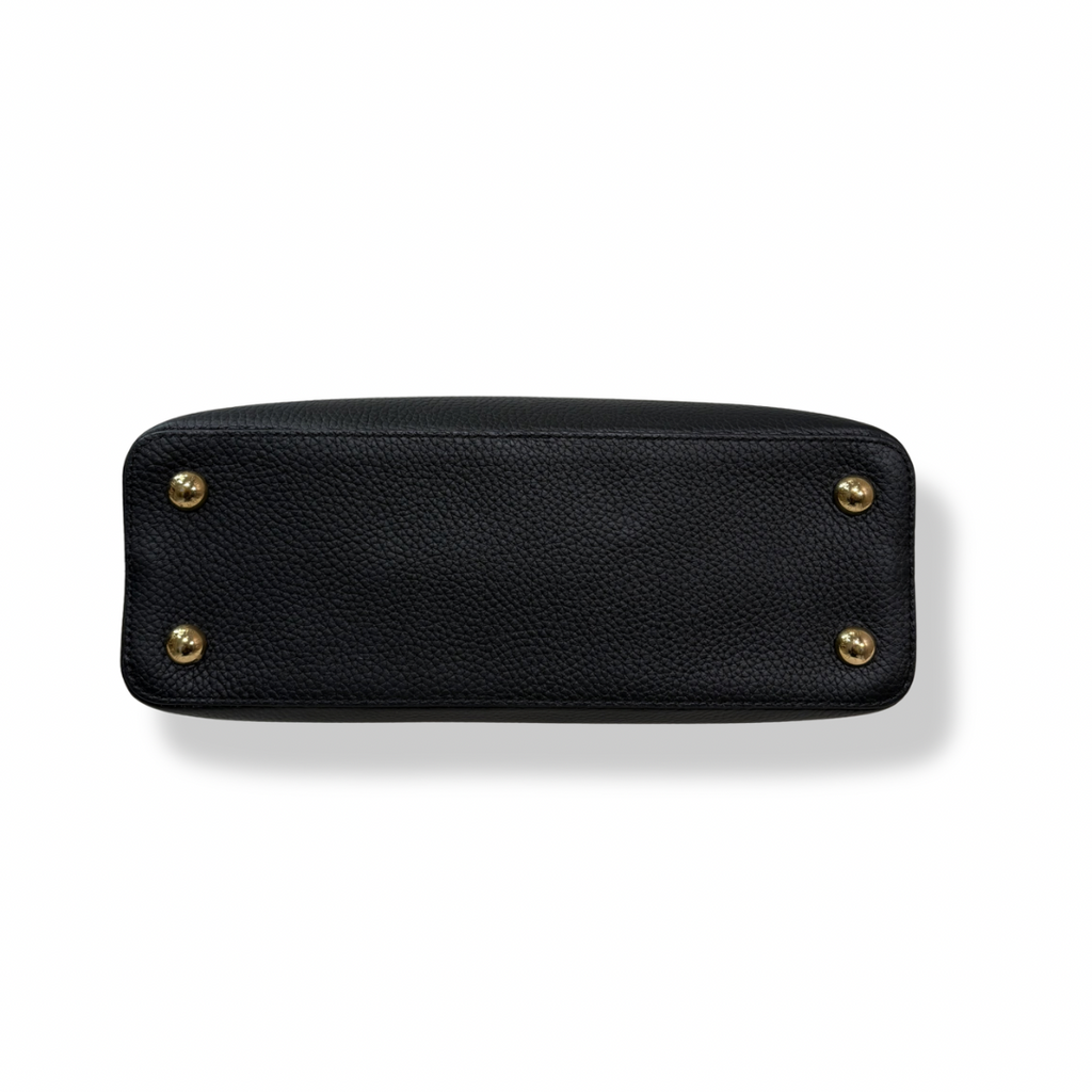 City Steamer Mini Navy Taurillon Leather Python Skin Trim