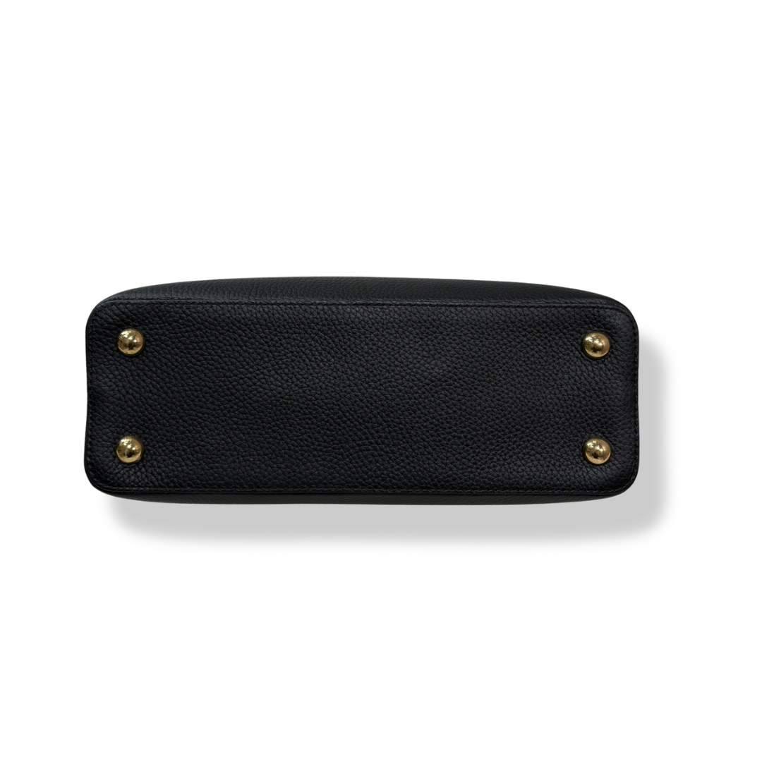 City Steamer Mini Navy Taurillon Leather Python Skin Trim