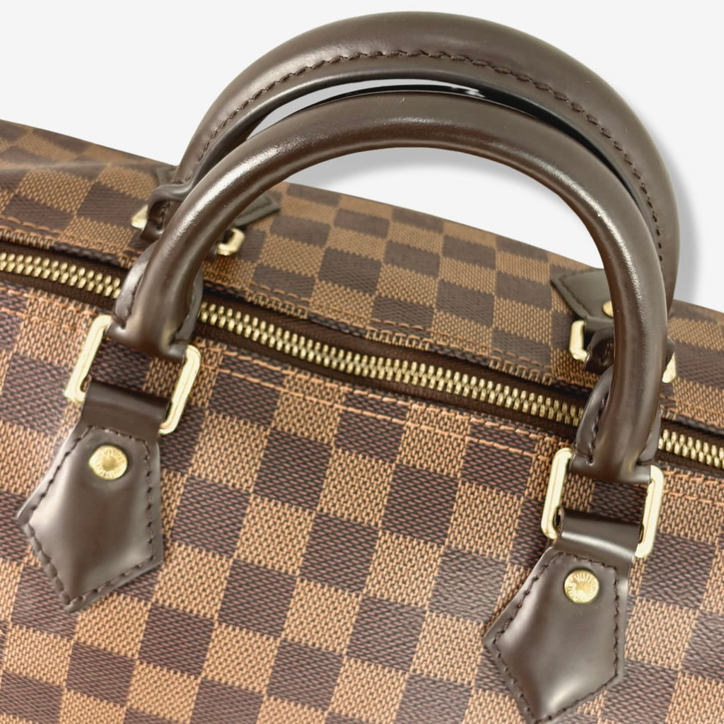 Speedy Bandoulière 30 Damier Ebene Leather Gold Hardware