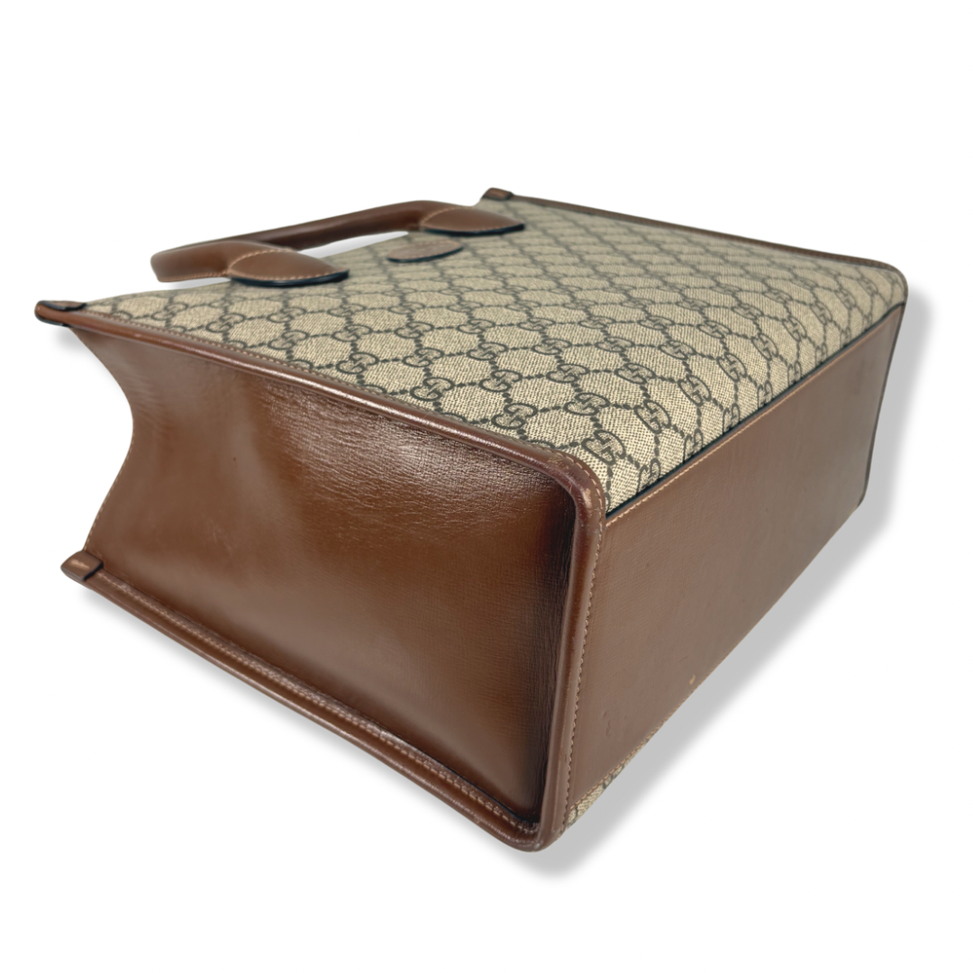 GG Supreme Canvas Small Tote Bag Beige & Ebony