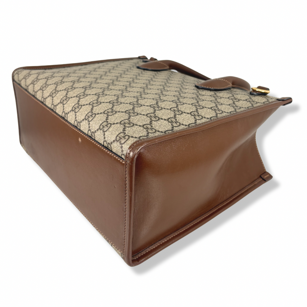 GG Supreme Canvas Small Tote Bag Beige & Ebony