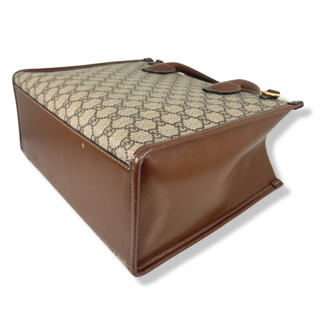 GG Supreme Canvas Small Tote Bag Beige & Ebony