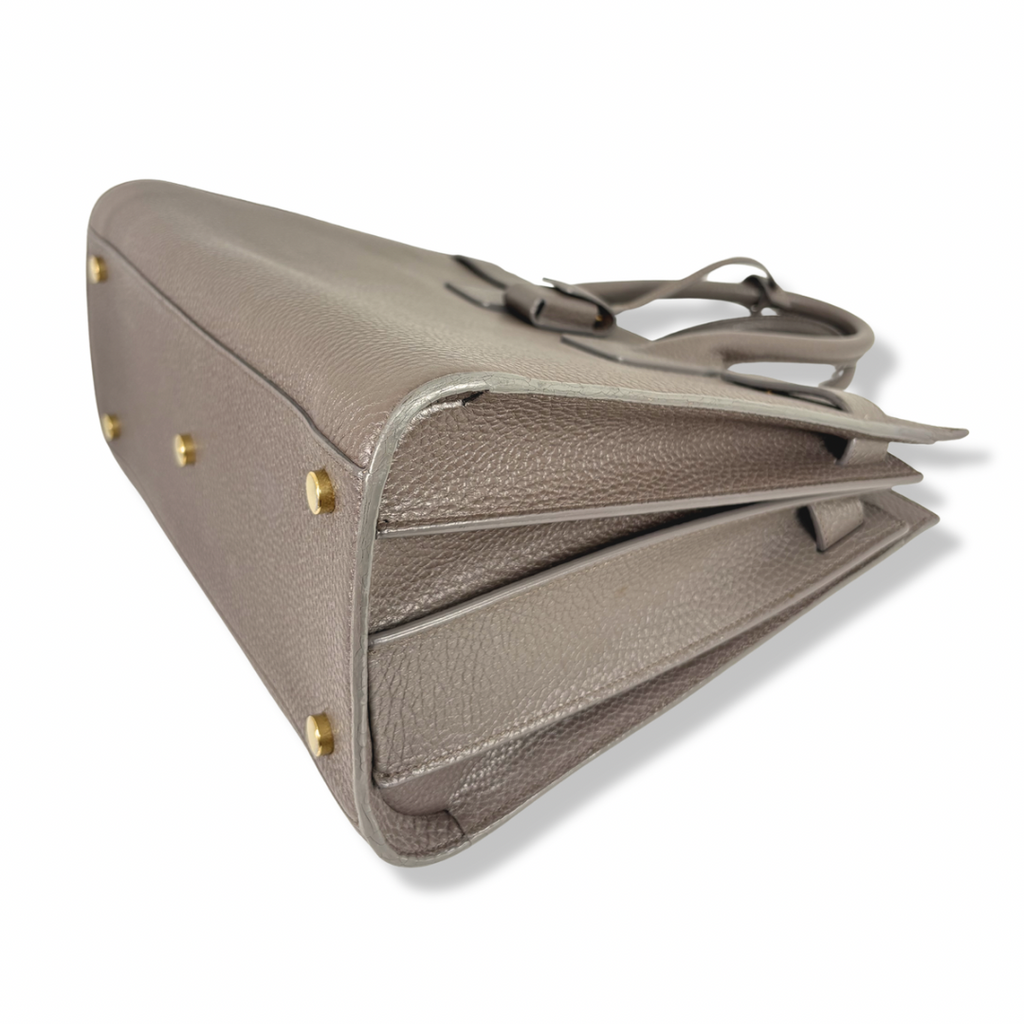 Sac De Jour Grey Grained Calfskin Leather